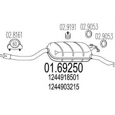 TIMAX 240591 Глушник вихлопних газів кінцевий