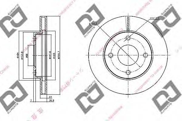 DJ PARTS BD1061 гальмівний диск