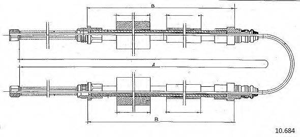 CABOR 10684 Трос, стоянкова гальмівна система