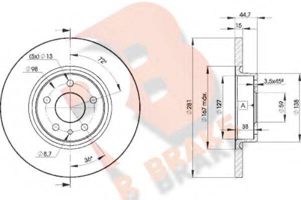 R BRAKE 78RBD28567