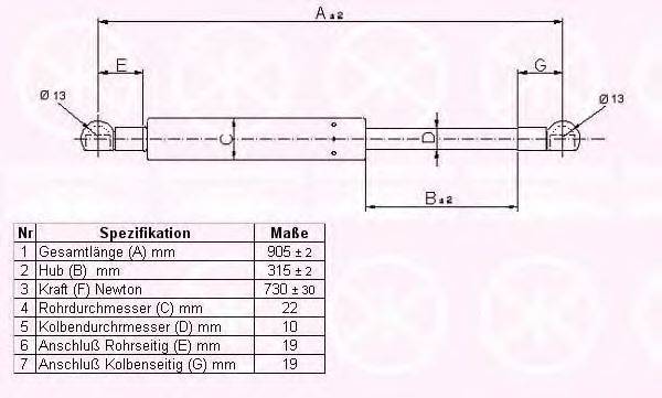 FA KROSNO 23903 Газова пружина, кришка багажника